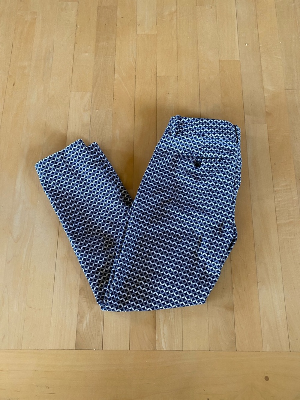 Merona Navy and White Geometric Print Pants